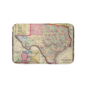 County Map Of Texas Bathroom Mat