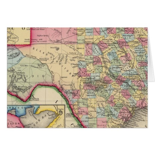 County Map Of Texas Cards (Front Horizontal)