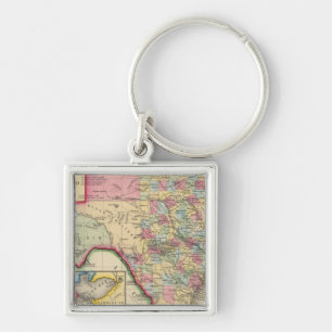 County Map Of Texas Keychain