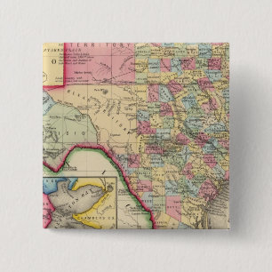 County Map Of Texas Pinback Button
