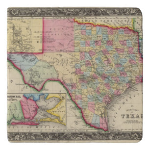 County Map Of Texas Trivet