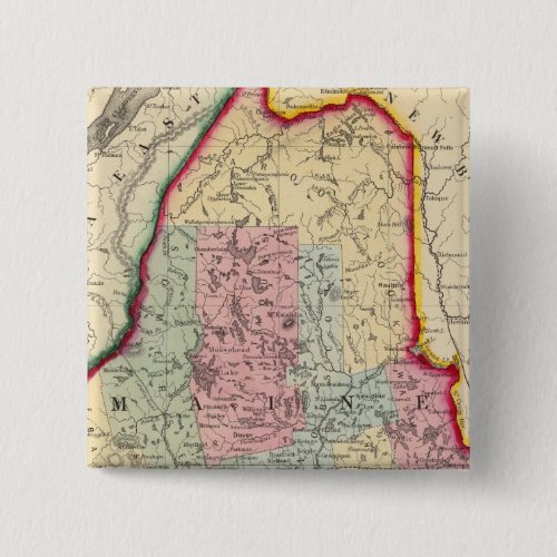 County Map Of The State Of Maine Button