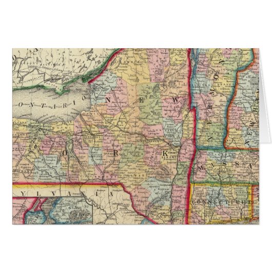County Map Of The States Of New York Cards (Front Horizontal)