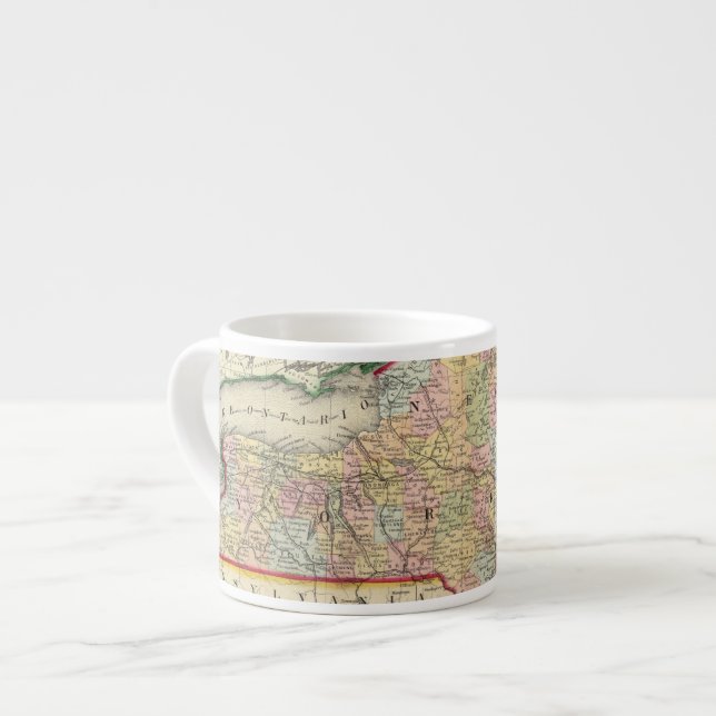 County Map Of The States Of New York Espresso Cup (Front Left)