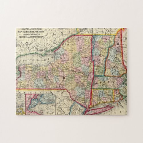 County Map Of The States Of New York Jigsaw Puzzle