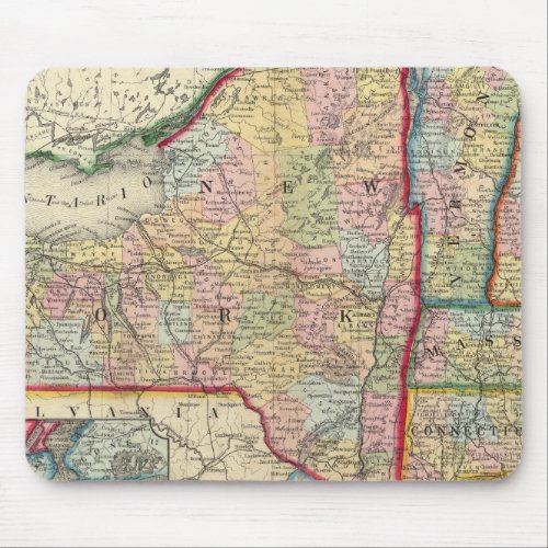 County Map Of The States Of New York Mouse Pad