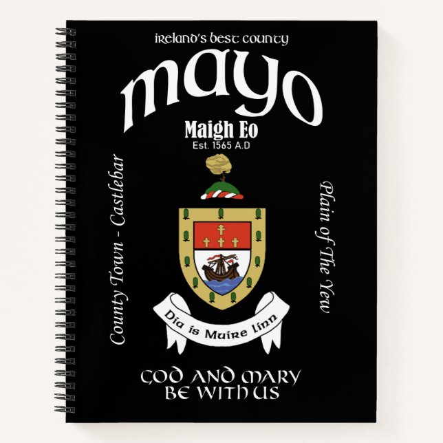 County Mayo Ireland Crested Notebook (Front)