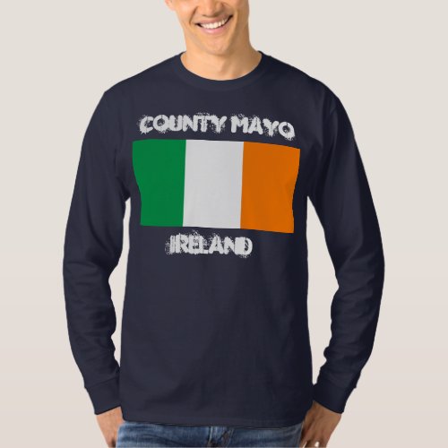 County Mayo Ireland with Irish flag T_Shirt