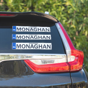 County Monaghan Irish Reg Plate Decal Stickers x 3