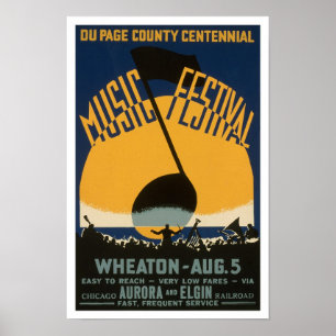 County Music Festival, 1939. Vintage Advertising Poster