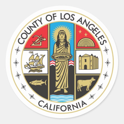 County of Los Angeles Classic Round Sticker