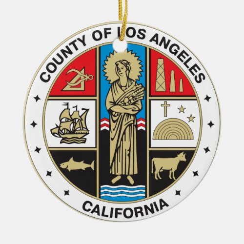 County of Los Angeles seal Ceramic Ornament