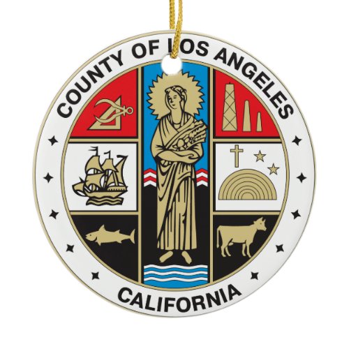 County of Los Angeles seal Ceramic Ornament