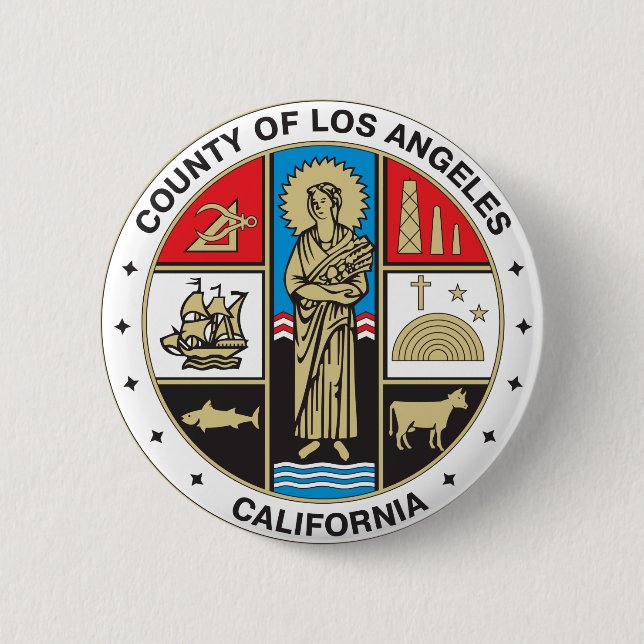 County of Los Angeles seal Pinback Button (Front)
