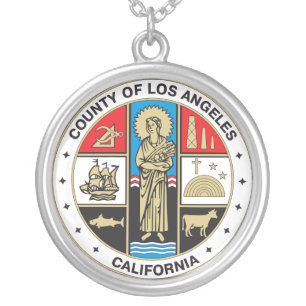 County of Los Angeles seal Silver Plated Necklace