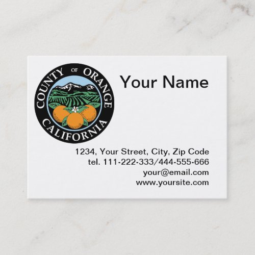 County of Orange seal Business Card