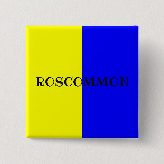 County Roscommon Flag Badge Button (Front)
