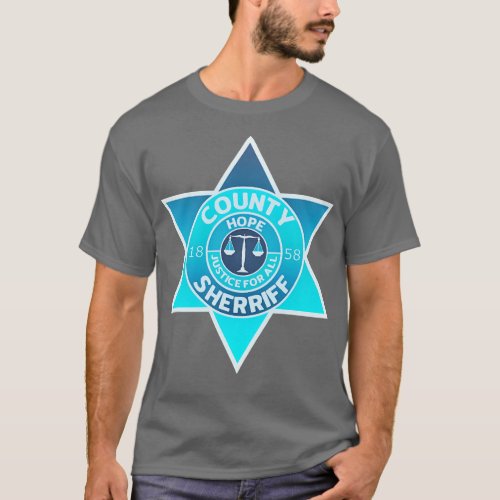 County Sheriff Badge Hope Rambo First Blood T_Shirt