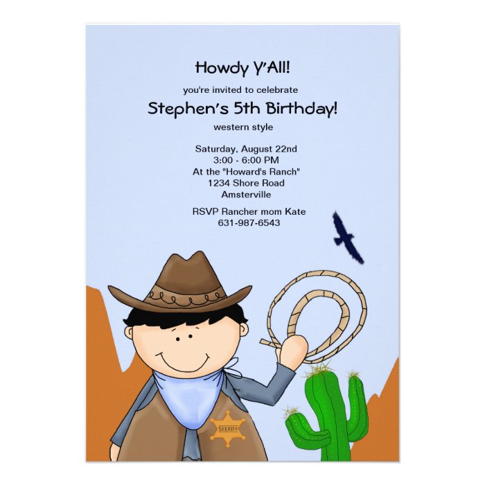County Sheriff Birthday Party Invitation