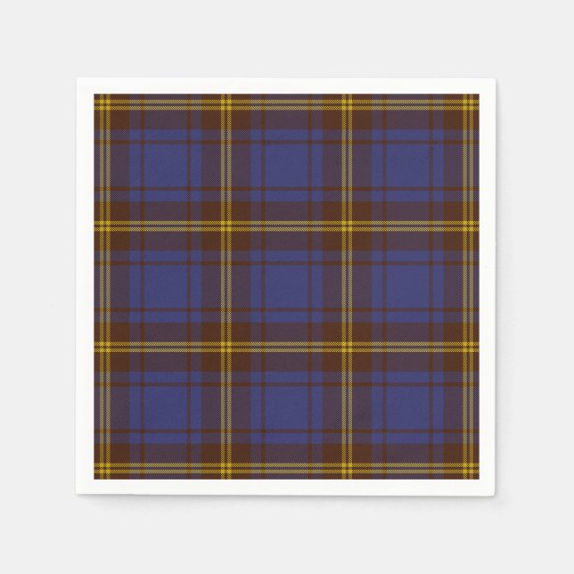 County Sligo Irish Tartan Paper Napkins (Front)