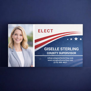 County Supervisor Voter Election Photo Business Card