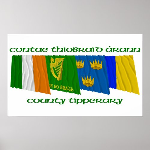 County Tipperary Flags Poster