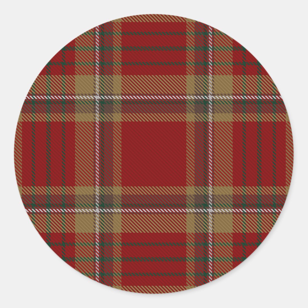 County Tyrone Irish Tartan Classic Round Sticker | Zazzle