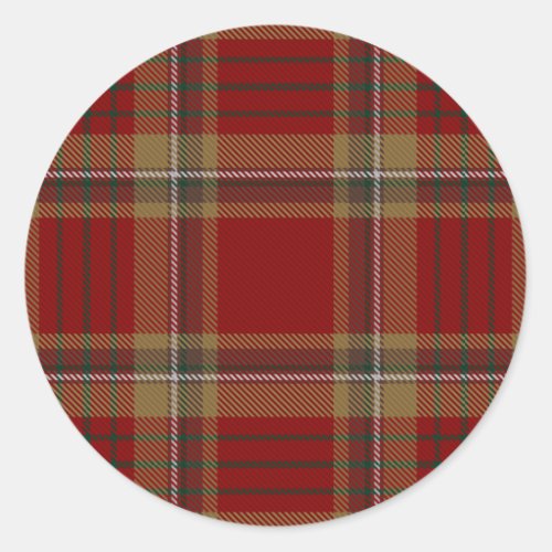 County Tyrone Irish Tartan Classic Round Sticker