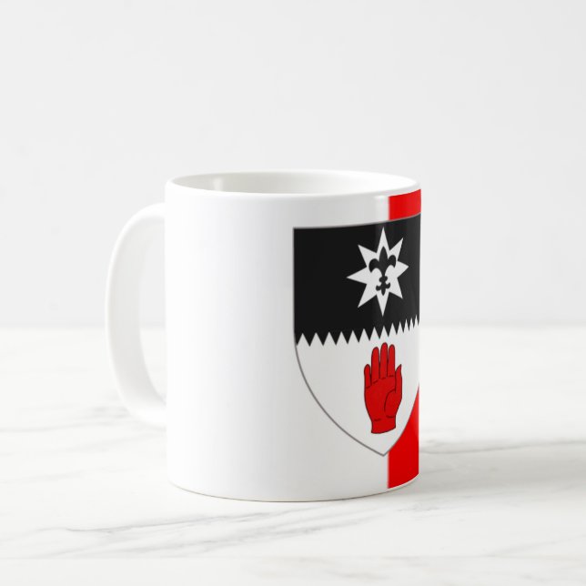 County Tyrone Mug – Irish County Flag & Crest (Front Left)