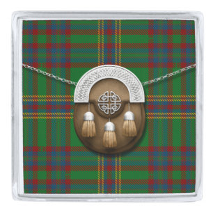 County Westmeath Irish Tartan And Sporran Silver Finish Lapel Pin