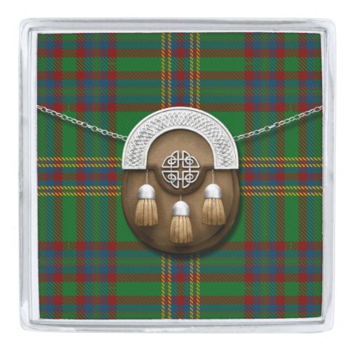 County Westmeath Irish Tartan And Sporran Silver Finish Lapel Pin