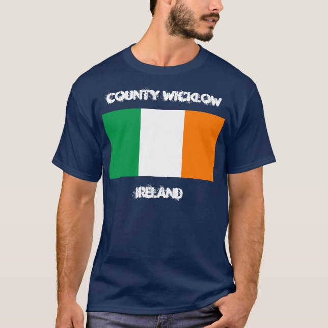 County Wicklow, Ireland with Irish flag T-Shirt (Front)