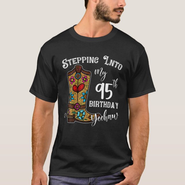 County Yeehaw Stepping Into My 50Th Birthday Cowgi T-Shirt (Front)