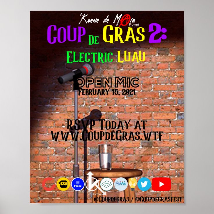 Coup de Gras 2 Open Mic Poster Zazzle