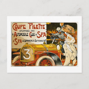 Coupe Pilette Vintage Spanish Automobile Poster Postcard