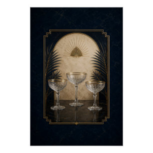Coupe Trio Art Deco Poster Bar Art