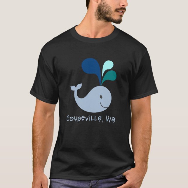 Coupeville Washington Cute Whale Lover Cartoon T-Shirt (Front)