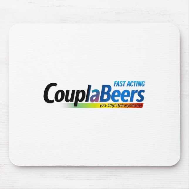 Couplabeers Couple Of Beers Funny Meme Fast Acting Mouse Pad (Front)