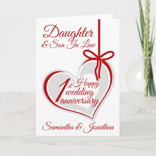 Couple 1st Wedding Anniversary Daughter Card (Front)