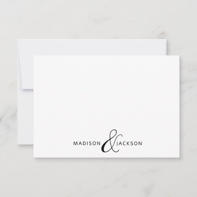 Couple Ampersand Monogram Note Card (Front)