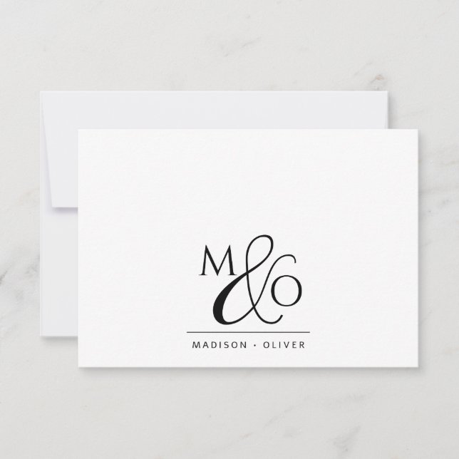 Couple Ampersand Monogram Note Card (Front)