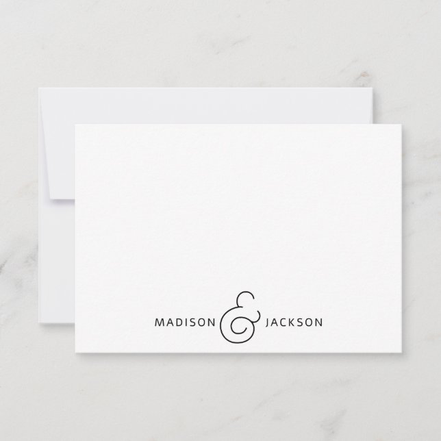 Couple Ampersand Monogram Note Card (Front)