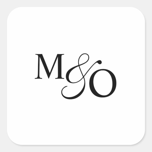 Couple Ampersand Monogram Square Sticker (Front)