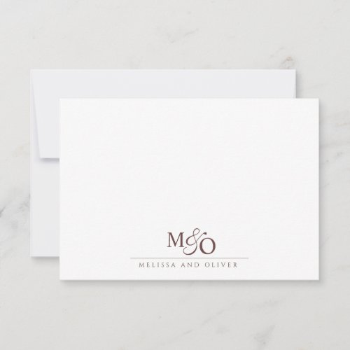 Couple Ampersand Violet Gray Monogram Note Card
