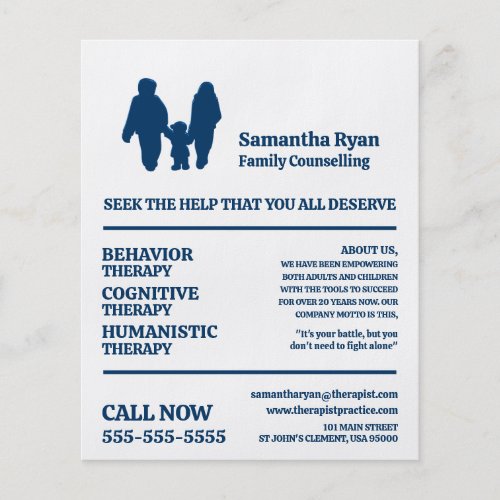 Couple and Child Design Psychotherapist Therapy Flyer