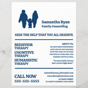 Couple and Child Design, Psychotherapist, Therapy Flyer