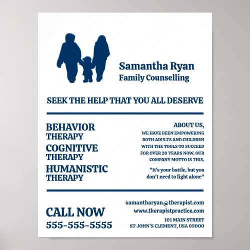 Couple and Child Design Psychotherapist Therapy Poster