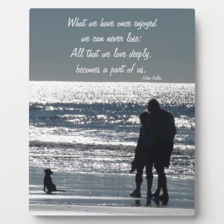Couple And Their Dog By The Ocean - Personalizable Plaque