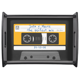 Couple Anniversary 80's Vintage Cassette Tape Cool Serving Tray