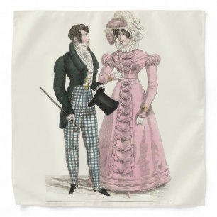 Couple Antique Wedding 1823 Man Woman Fashion Bandana
